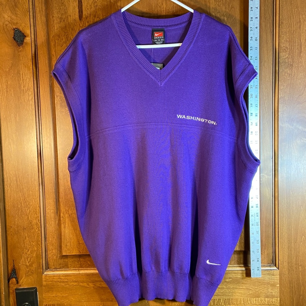 Vintage University of Washington Coaches Nike Team Purple Vest Men’s XL New/Tags